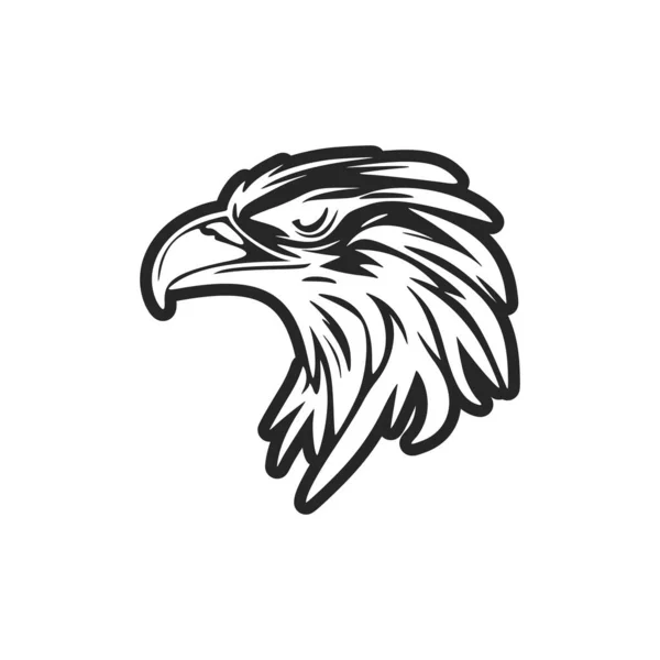 Siyah Beyaz Vektörlü Kartal Desenli Logo — Stok Vektör