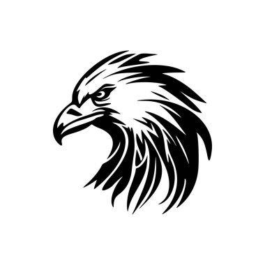 Siyah ve beyaz renkli bir kartalın vektör logosu.