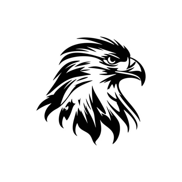 Ein Adler Logo Schwarz Weißen Farben Vektorformat — Stockvektor