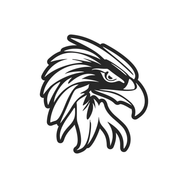 Logo Del Águila Con Ilustraciones Vectoriales Blanco Negro — Archivo Imágenes Vectoriales