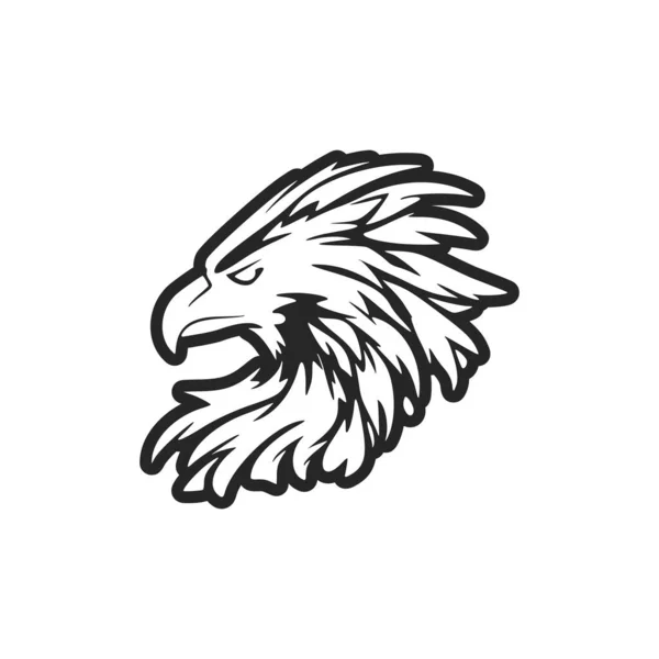 Logo Kształcie Orła Czarno Białych Kolorach — Wektor stockowy