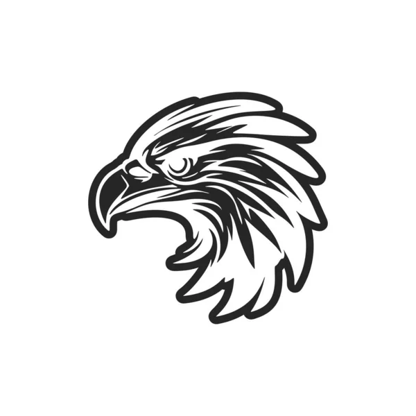 Das Logo Eines Adlers Mit Schwarz Weißem Vektordesign — Stockvektor
