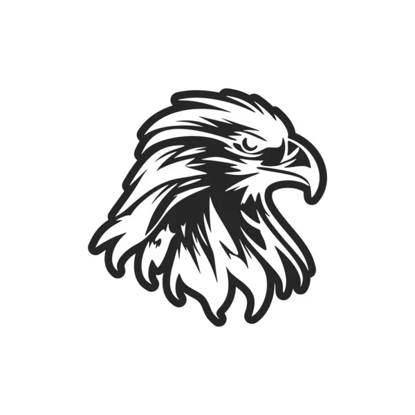 Logo Con Águila Formato Vectorial Blanco Negro — Vector de stock
