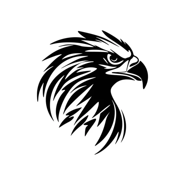 Logo Eines Adlers Schwarz Weißen Vektorstil — Stockvektor