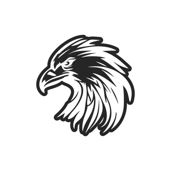 Logotipo Águila Forma Vector Blanco Negro — Vector de stock