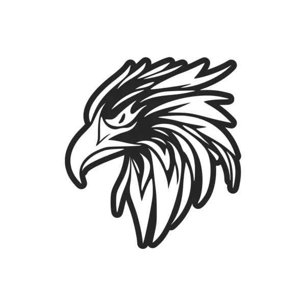 Siyah Beyaz Vektör Formuyla Betimlenmiş Bir Kartal Logosu — Stok Vektör