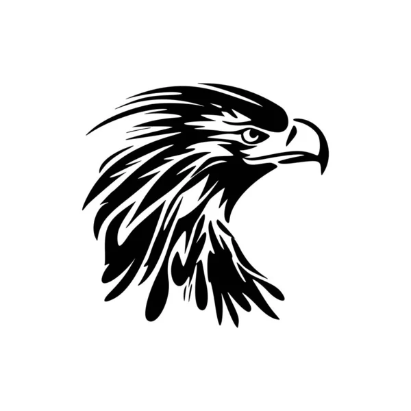 Siyah Beyaz Bir Kartal Olan Vektör Logosu — Stok Vektör