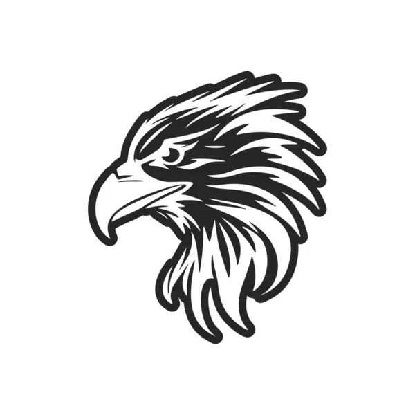 Logotipo Águila Diseño Vectorial Blanco Negro — Vector de stock