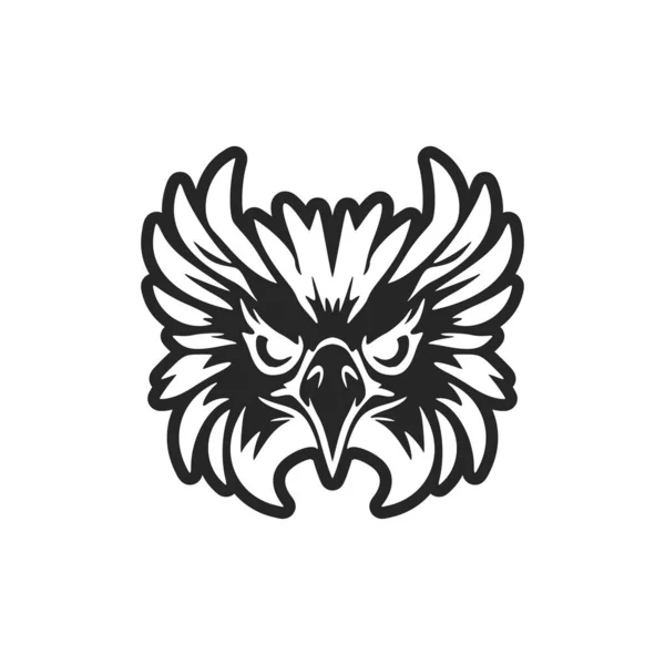 Vektor Logo Eines Adlers Schwarz Weißer Farbe — Stockvektor