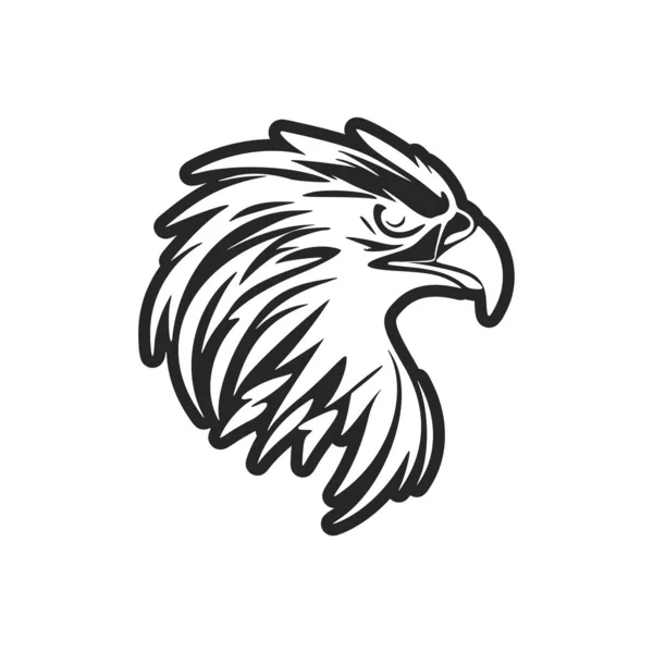 Logotipo Águila Con Gráficos Vectoriales Blanco Negro — Vector de stock