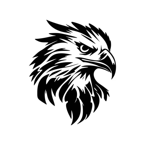 Adler Logo Mit Einem Schwarz Weißen Vektorbild — Stockvektor