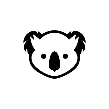 Siyah beyaz koalalı vektör logosu.