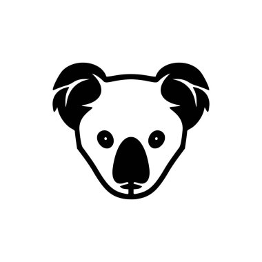 Siyah beyaz vektör dizaynlı Koala logosu.