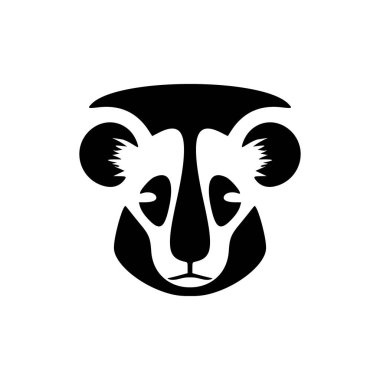 Tek renkli koala logo vektörü grafiği.