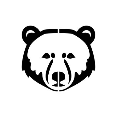 Siyah beyaz bir ayının vektör logosu.