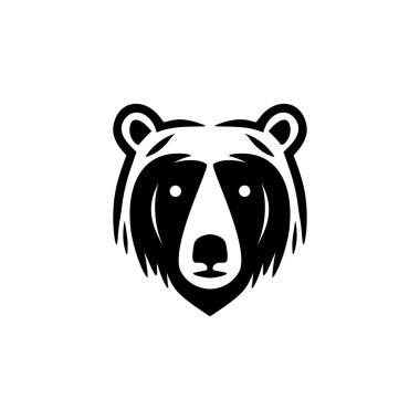 Bir ayının siyah beyaz vektör resimli logosu.
