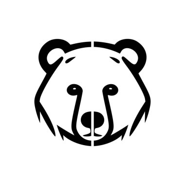 Siyah ve beyaz ayılardan oluşan vektör logosu