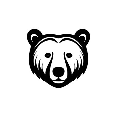 Siyah ve beyaz bir ayı içeren vektör logosu.