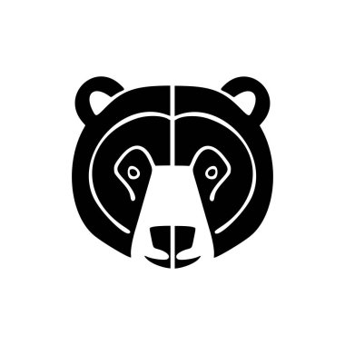 Siyah beyaz bir ayının vektör logosu