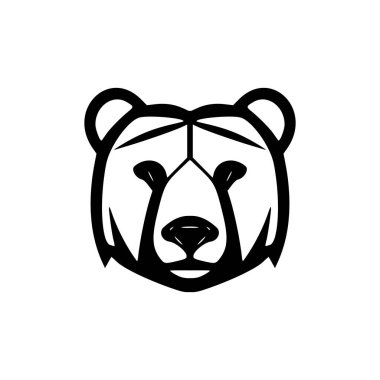 Siyah beyaz bir ayının vektör logosu.
