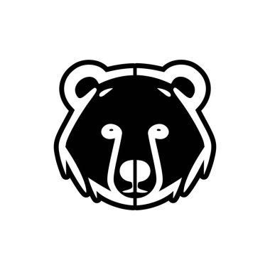 Siyah beyaz bir ayının vektör logosu.