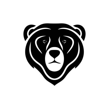 Siyah beyaz vektör formunda bir ayının logosu.