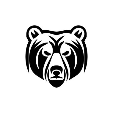 Siyah beyaz vektör formunda bir ayının logosu