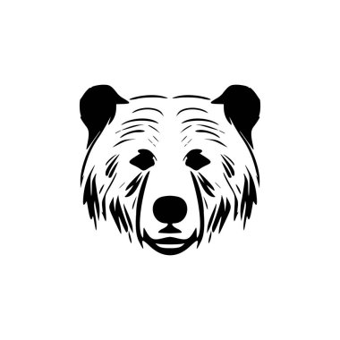Siyah beyaz bir ayının vektör logosu