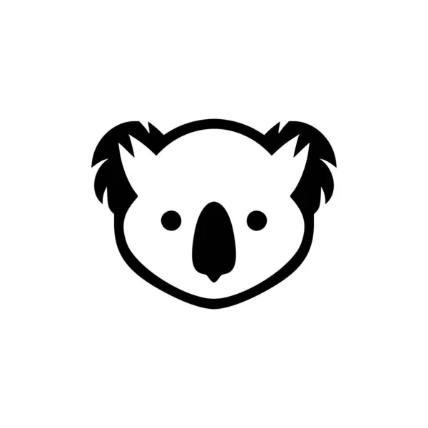 Logo Vettoriale Con Koala Bianco Nero — Vettoriale Stock