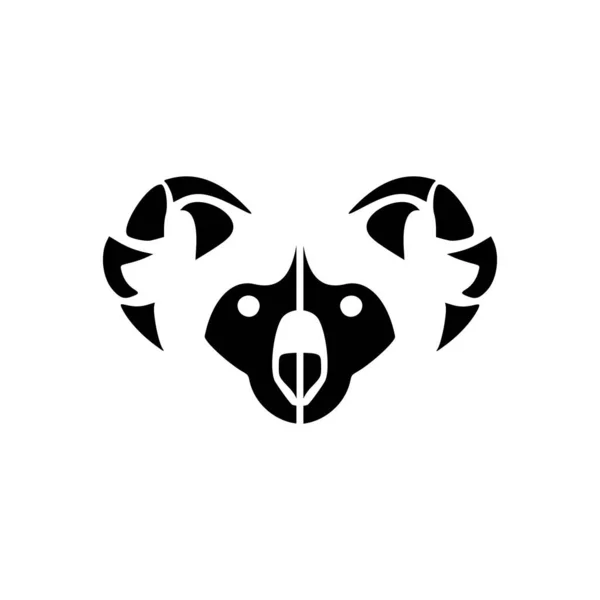 Vector Logo Black White Bear — Stock Vector