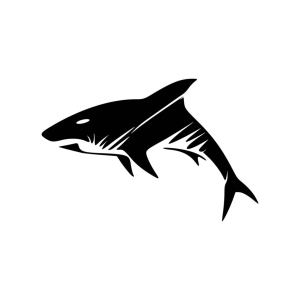 Siyah Beyaz Köpekbalığı Logosu — Stok Vektör