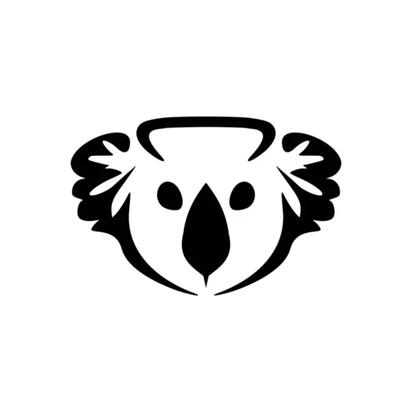 Logotipo Koala Com Contraste Estilo Vetorial Preto Branco — Vetor de Stock