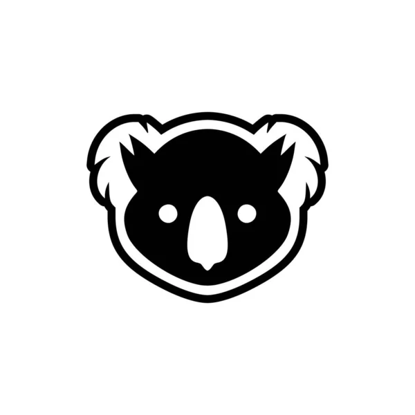Logo Vettoriale Koala Bianco Nero — Vettoriale Stock