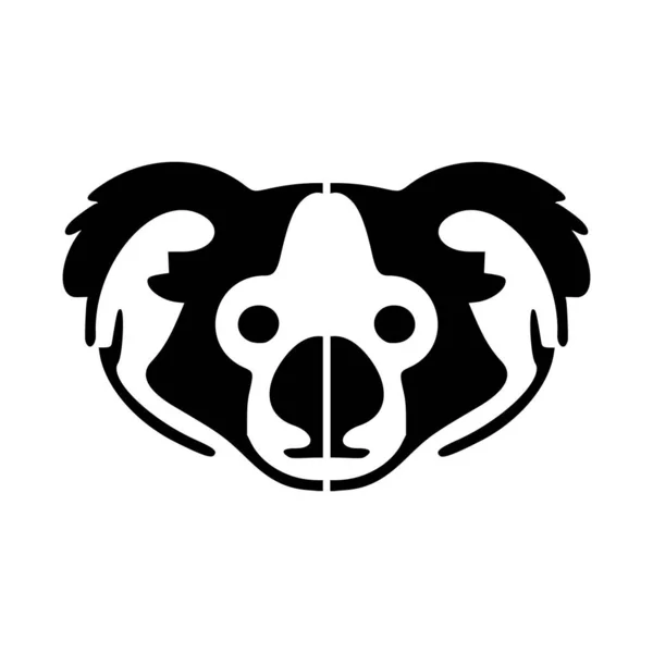 Logo Vectoriel Avec Koala Noir Blanc — Image vectorielle