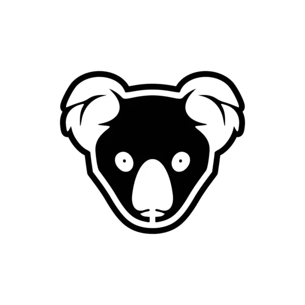 Logo Vettoriale Koala Bianco Nero — Vettoriale Stock