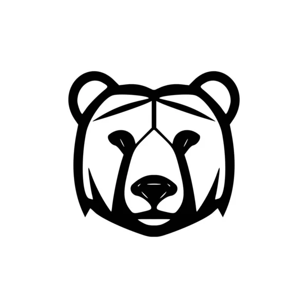 Logo Wektora Czarno Białego Niedźwiedzia — Wektor stockowy