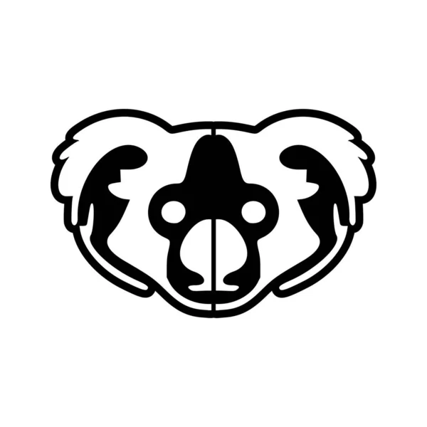 Siyah Beyaz Koalalı Vektör Logosu — Stok Vektör