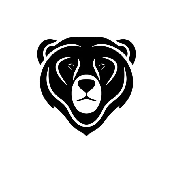 Logo Bear Black White Vector Form — Stock Vector