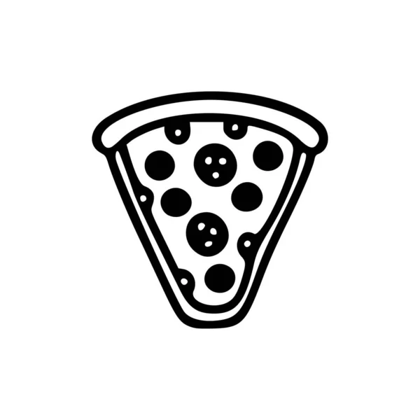 Pizza Logo Vector Black White — Stock Vector