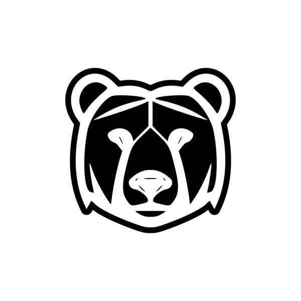 Vector Logo Mit Einem Schwarz Weißen Bären — Stockvektor