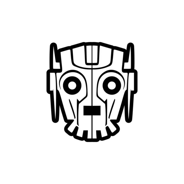 Ein Roboter Logo Schwarz Weißer Vektorform — Stockvektor