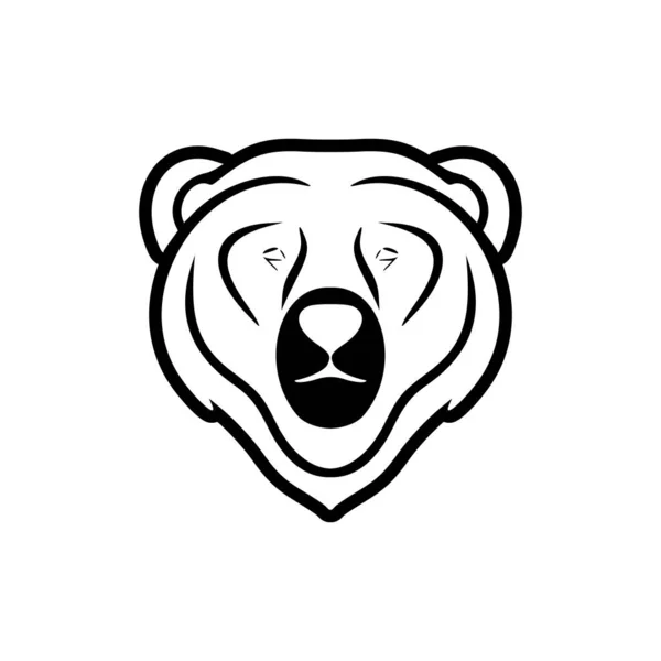 Logo Wektora Niedźwiedzia Czarno Białego — Wektor stockowy