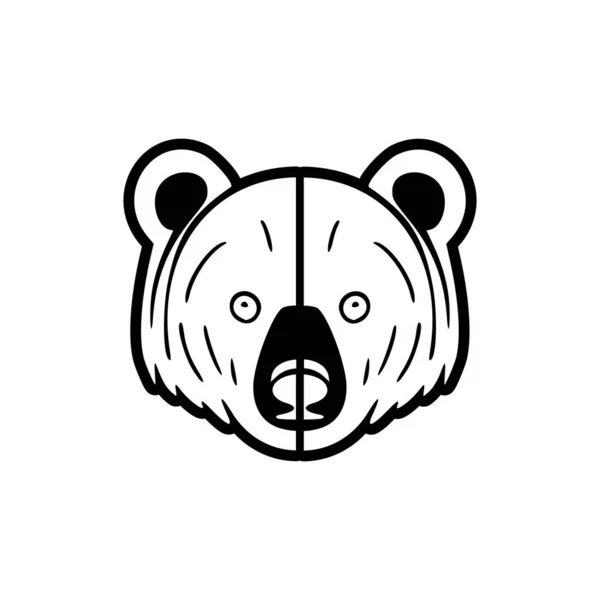 Logo Wektora Czarno Białym Wzorem Niedźwiedzia — Wektor stockowy