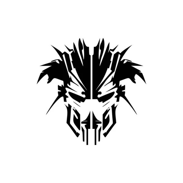 Logo Robot Aux Couleurs Contrastées Noir Blanc — Image vectorielle