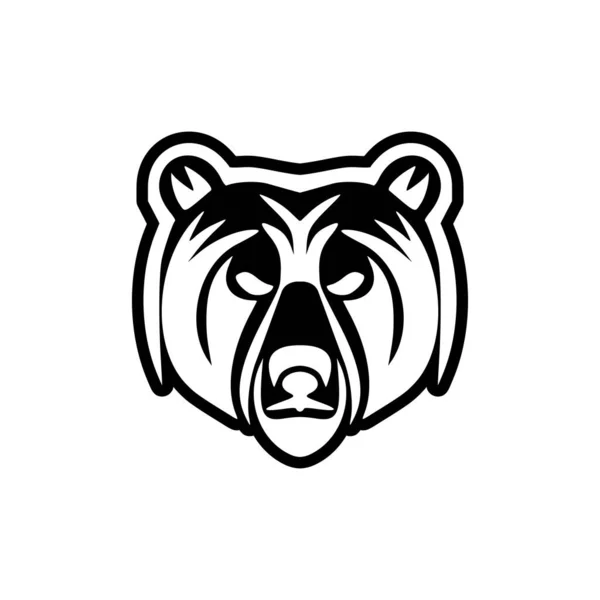 Векторный Логотип Черно Белым Медведем — стоковый вектор