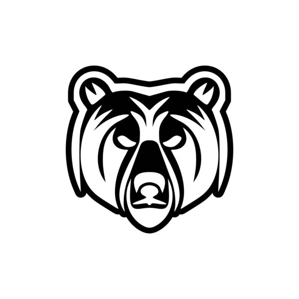 Vector logo with black and white bear.