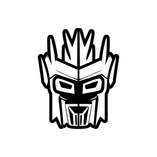 Logo Vectoriel Robot Noir Blanc — Image vectorielle