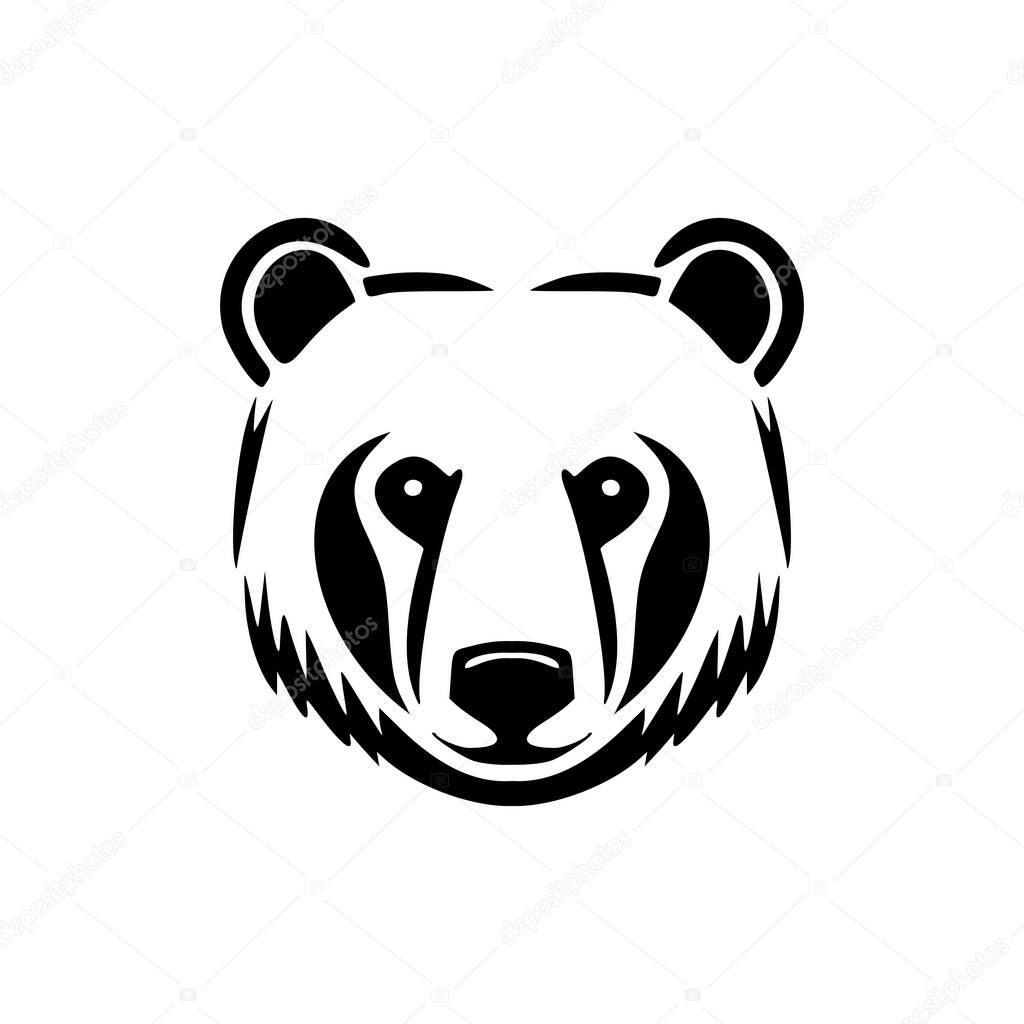 Vector logo of a black and white bear.