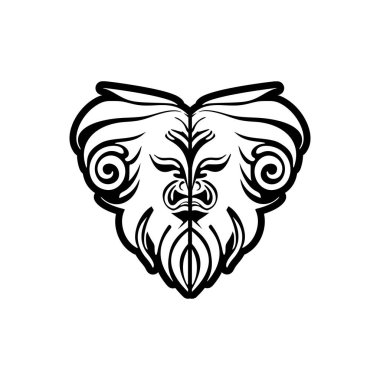 Karşıt siyah ve beyaz vektörlü aslan logosu.