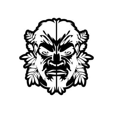 Bir maymunun tek renkli vektör logosu